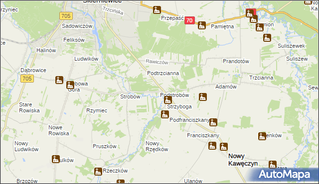mapa Podstrobów, Podstrobów na mapie Targeo
