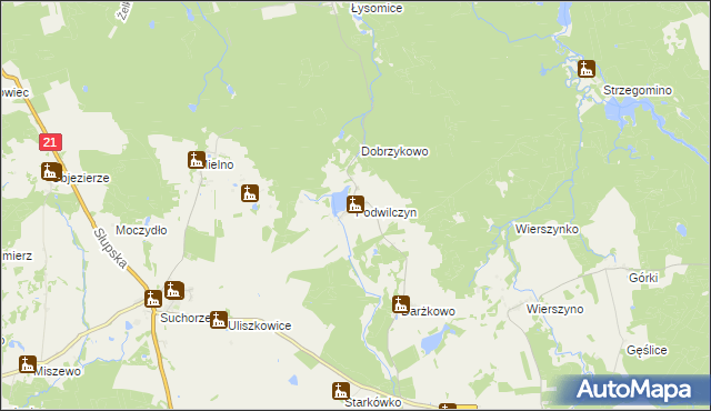 mapa Podwilczyn, Podwilczyn na mapie Targeo