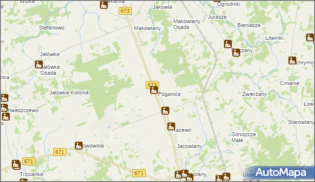 mapa Poganica, Poganica na mapie Targeo