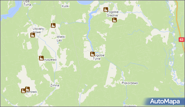mapa Pogobie Tylne, Pogobie Tylne na mapie Targeo