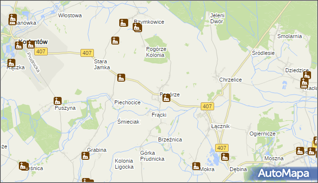 mapa Pogórze gmina Biała, Pogórze gmina Biała na mapie Targeo