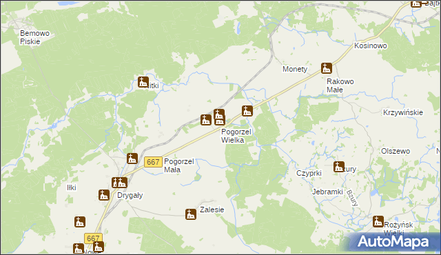 mapa Pogorzel Wielka, Pogorzel Wielka na mapie Targeo