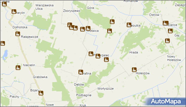 mapa Pogorzelec gmina Sosnówka, Pogorzelec gmina Sosnówka na mapie Targeo