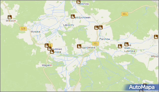 mapa Pogorzeliska, Pogorzeliska na mapie Targeo