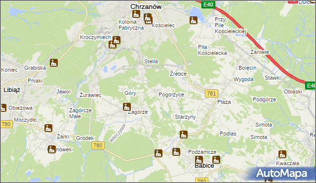 mapa Pogorzyce, Pogorzyce na mapie Targeo