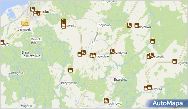mapa Pogrodzie, Pogrodzie na mapie Targeo