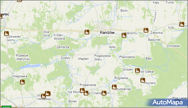 mapa Pogwizdów Stary, Pogwizdów Stary na mapie Targeo