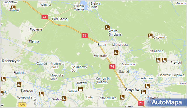 mapa Pokoradz, Pokoradz na mapie Targeo