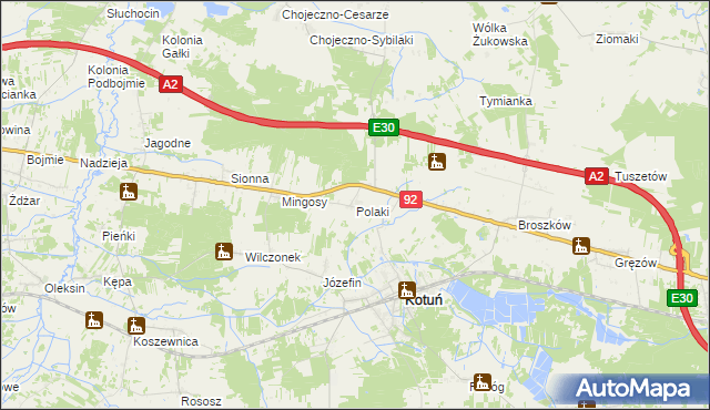mapa Polaki, Polaki na mapie Targeo