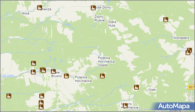 mapa Polanka Horyniecka Osada, Polanka Horyniecka Osada na mapie Targeo