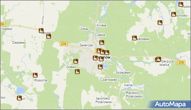 mapa Polanów powiat koszaliński, Polanów powiat koszaliński na mapie Targeo