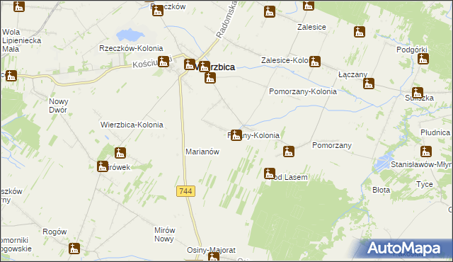 mapa Polany-Kolonia, Polany-Kolonia na mapie Targeo