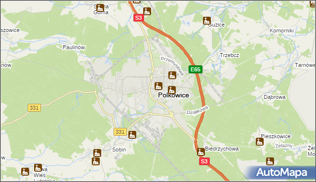 mapa Polkowice, Polkowice na mapie Targeo