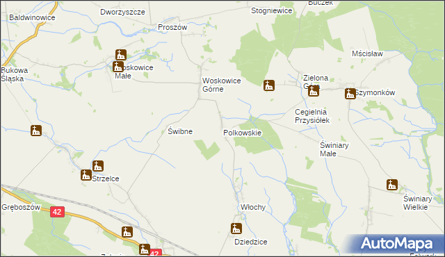 mapa Polkowskie, Polkowskie na mapie Targeo