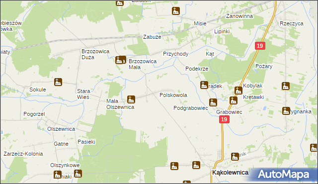 mapa Polskowola, Polskowola na mapie Targeo