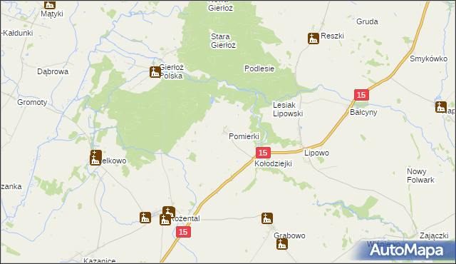 mapa Pomierki, Pomierki na mapie Targeo