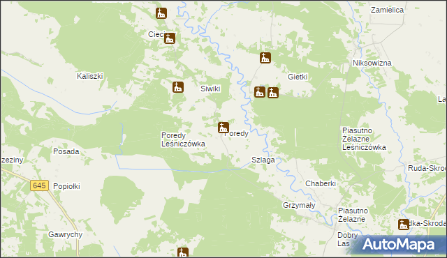 mapa Poredy, Poredy na mapie Targeo