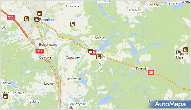 mapa Porost, Porost na mapie Targeo