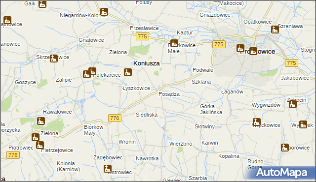 mapa Posądza, Posądza na mapie Targeo