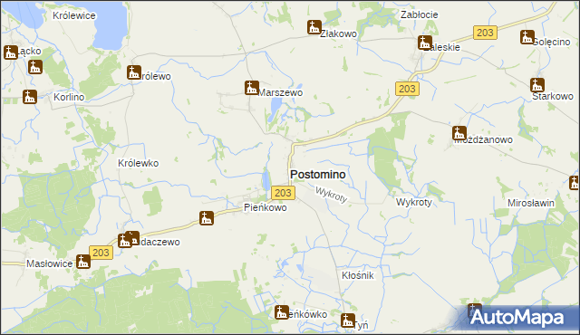 mapa Postomino, Postomino na mapie Targeo