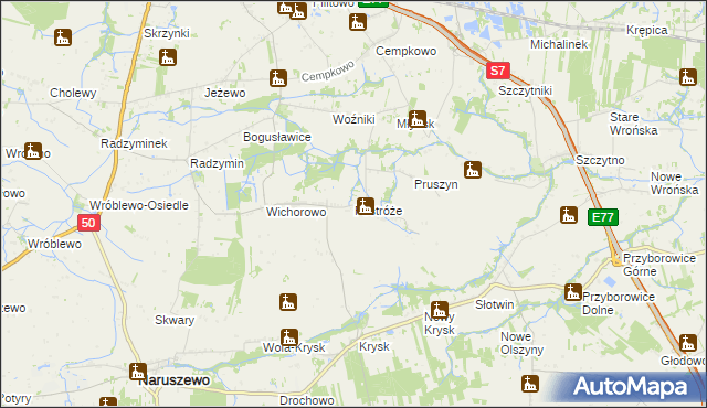 mapa Postróże, Postróże na mapie Targeo