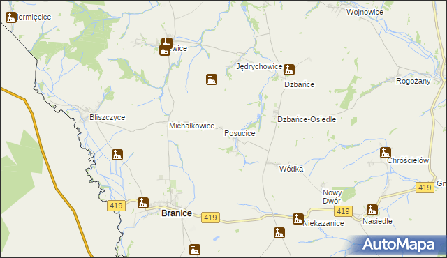 mapa Posucice, Posucice na mapie Targeo