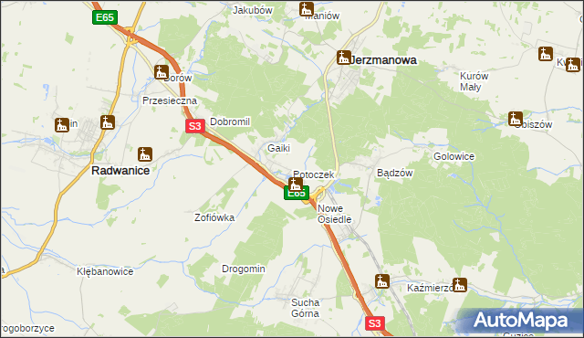 mapa Potoczek gmina Jerzmanowa, Potoczek gmina Jerzmanowa na mapie Targeo