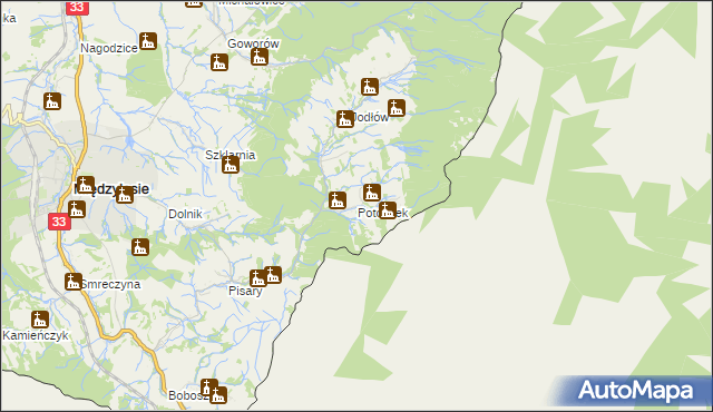 mapa Potoczek gmina Międzylesie, Potoczek gmina Międzylesie na mapie Targeo