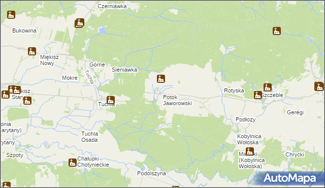 mapa Potok Jaworowski, Potok Jaworowski na mapie Targeo