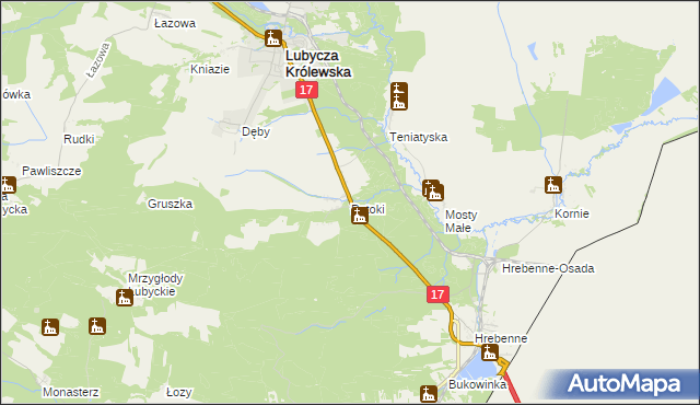 mapa Potoki gmina Lubycza Królewska, Potoki gmina Lubycza Królewska na mapie Targeo