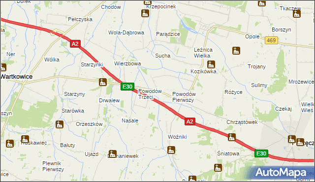mapa Powodów Drugi, Powodów Drugi na mapie Targeo