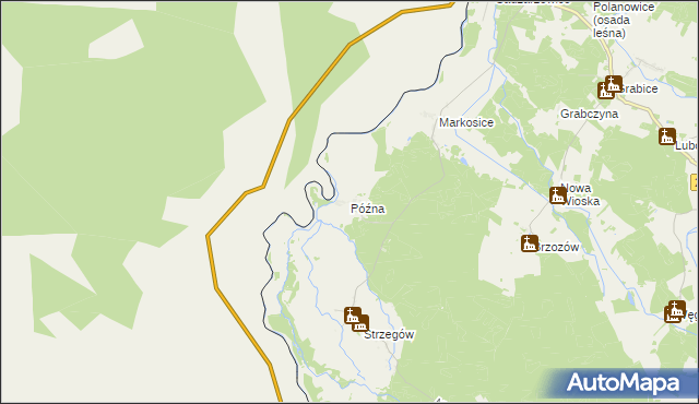 mapa Późna, Późna na mapie Targeo