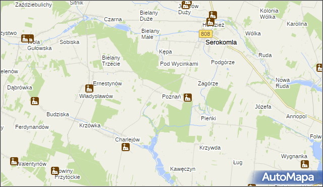 mapa Poznań gmina Serokomla, Poznań gmina Serokomla na mapie Targeo