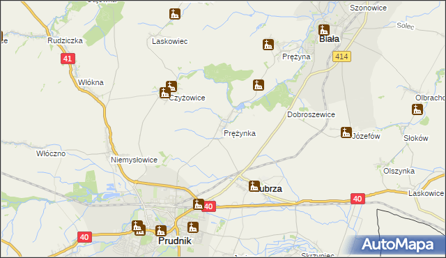 mapa Prężynka, Prężynka na mapie Targeo