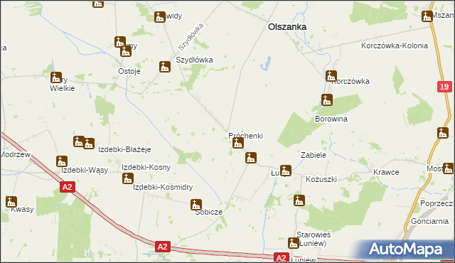 mapa Próchenki, Próchenki na mapie Targeo