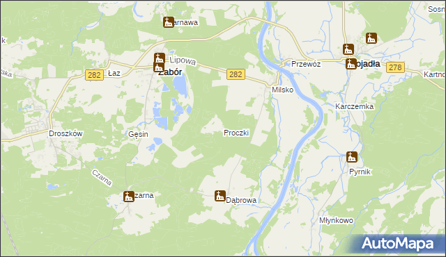 mapa Proczki, Proczki na mapie Targeo