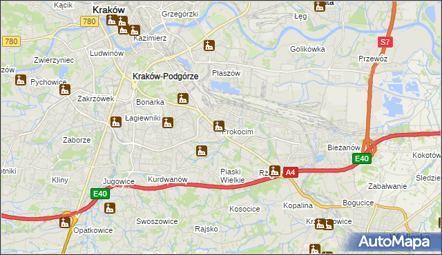 mapa Prokocim, Prokocim na mapie Targeo