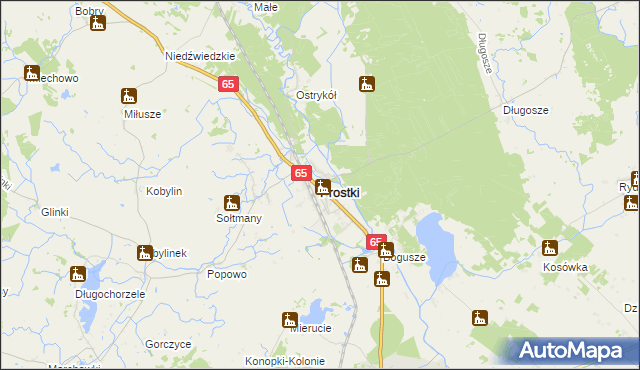 mapa Prostki, Prostki na mapie Targeo