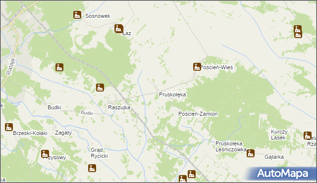 mapa Pruskołęka, Pruskołęka na mapie Targeo