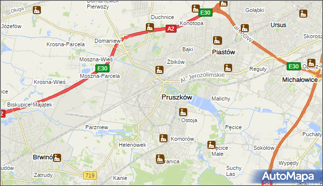 mapa Pruszków, Pruszków na mapie Targeo