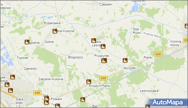 mapa Pruszynek, Pruszynek na mapie Targeo