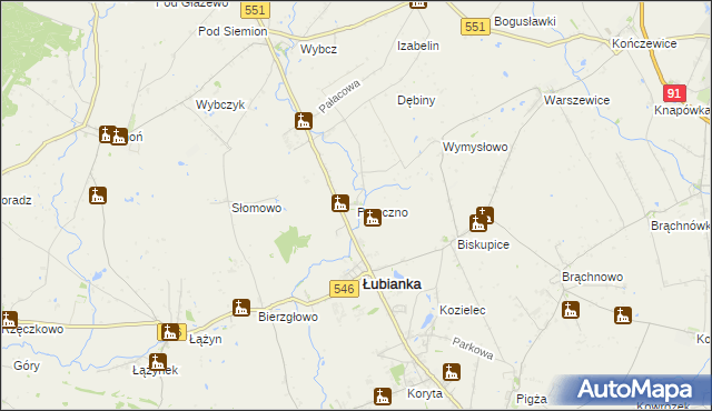 mapa Przeczno gmina Łubianka, Przeczno gmina Łubianka na mapie Targeo