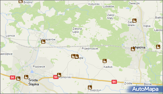 mapa Przedmoście gmina Środa Śląska, Przedmoście gmina Środa Śląska na mapie Targeo