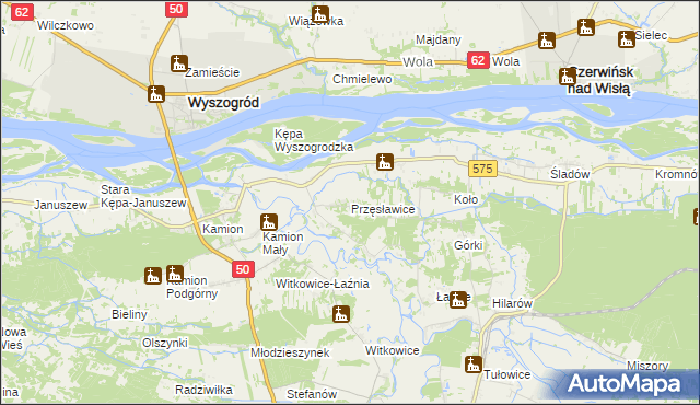 mapa Przęsławice gmina Brochów, Przęsławice gmina Brochów na mapie Targeo