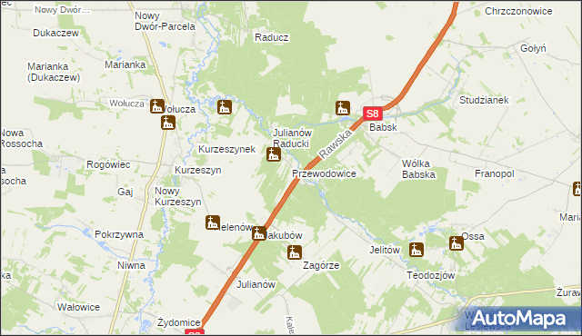 mapa Przewodowice, Przewodowice na mapie Targeo
