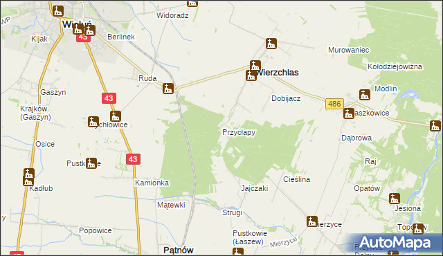 mapa Przycłapy, Przycłapy na mapie Targeo