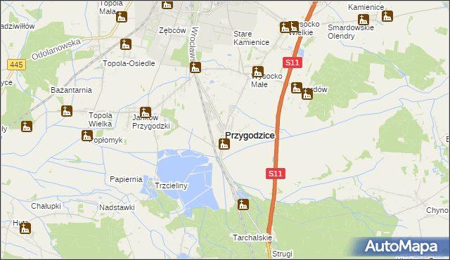 mapa Przygodzice, Przygodzice na mapie Targeo