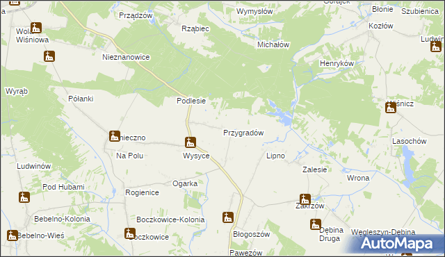 mapa Przygradów, Przygradów na mapie Targeo