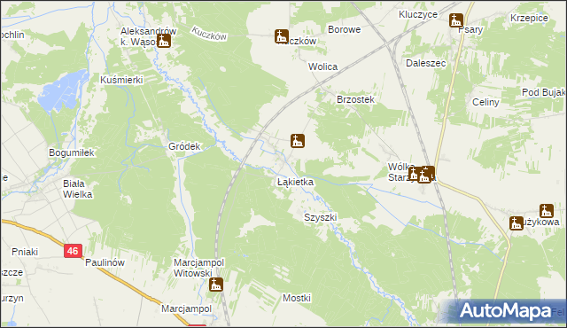 mapa Przyłęk gmina Szczekociny, Przyłęk gmina Szczekociny na mapie Targeo