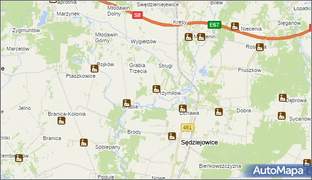 mapa Przymiłów, Przymiłów na mapie Targeo